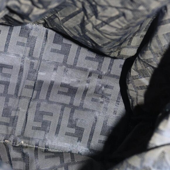 FENDI Zucca Canvas Tote Bag Black Brown Auth ep4488 - Picture 12 of 16